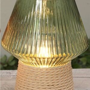 Green Batter Operated Glass Lantern